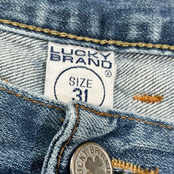 Lucky Brand Dungarees by Gene Montesano Distressed Lazy Day Jeans Size 31 - Picture 6 of 9